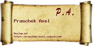 Praschek Axel névjegykártya